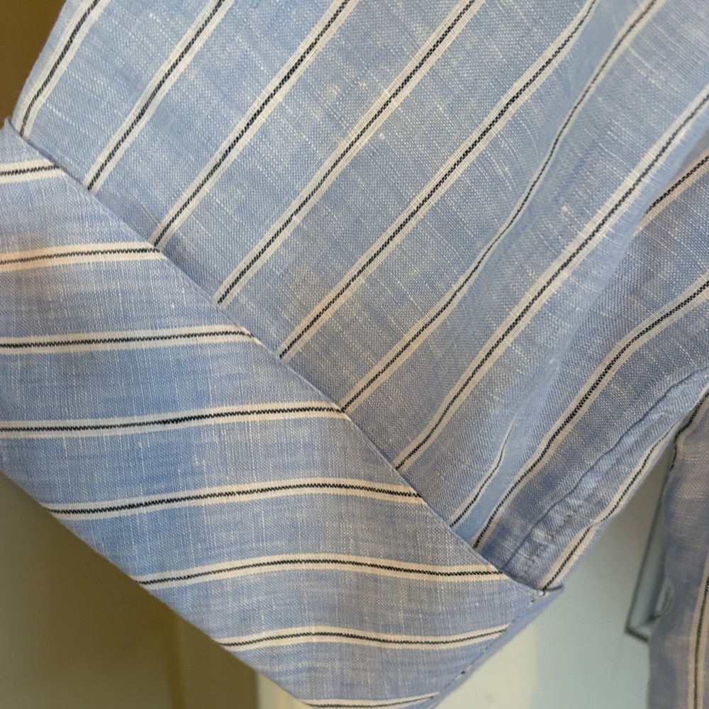 Linen Chicos size 3 / xl Striped Casual Button-Down Shirt like new - Picture 3 of 6